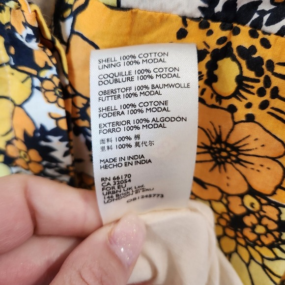 Free People Lydia Printed Midi Dress S Vintage Inspired Puff Sleeves Floral - Picture 12 of 15